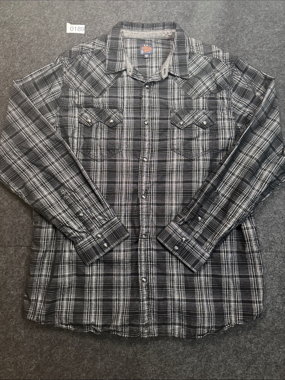 Men's Black & White Plaid Button-Up Shirt